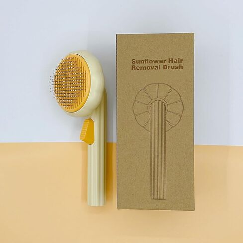 Cat Brush with Release Button for Shedding, Self Cleaning Cat Hair Brush for Indoor Cats (Orange) in Saudi Arabia