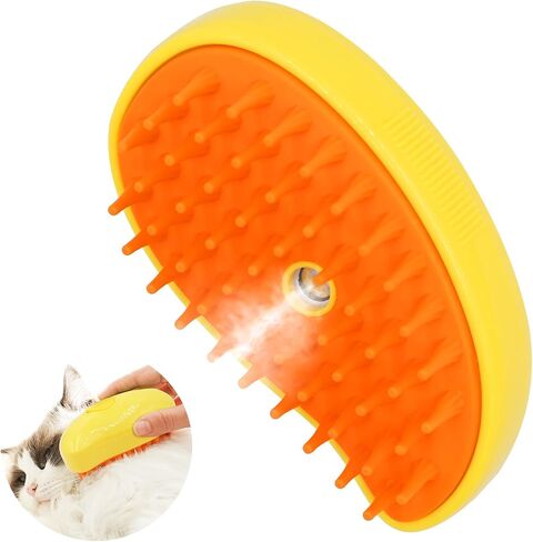 Cat Steam Brush, Multifunctional Steamy Cat Brush, 3 in 1 Steam Brush for Cats, Cat Hair Brush/Cat Massager, Misty Brush Cat, Steaming Pet Brush for Grooming Shedding Bathing in Saudi Arabia
