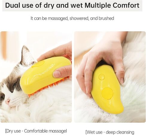 Cat Steam Brush, Multifunctional Steamy Cat Brush, 3 in 1 Steam Brush for Cats, Cat Hair Brush/Cat Massager, Misty Brush Cat, Steaming Pet Brush for Grooming Shedding Bathing in Saudi Arabia