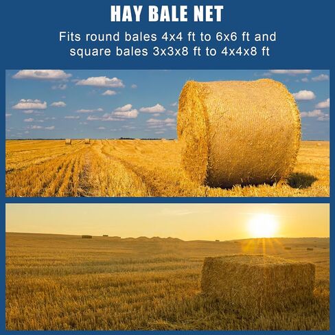 23pcs Hay Bales for Horses, Large Round Bale Hay Net Square Bale Slow Feed Hay Net Fit for 5x5x5 Feet Round Hay Bales and 3x4x8 Feet Square Hay Bales for Farm Countryside in Saudi Arabia