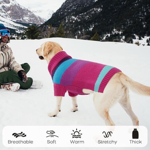 Dog Sweater, Dog Sweaters for Large Dogs, Turtleneck Fall Dog Christmas Sweater, Pullover Warm Dog Sweater, Thanksgiving Pet Sweatshirt Outfit Knitwear for Labrador, Golden Retriever XL in Kuwait