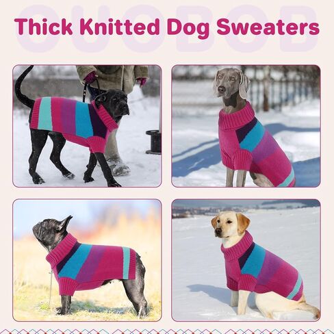 Dog Sweater, Dog Sweaters for Large Dogs, Turtleneck Fall Dog Christmas Sweater, Pullover Warm Dog Sweater, Thanksgiving Pet Sweatshirt Outfit Knitwear for Labrador, Golden Retriever XL in Kuwait