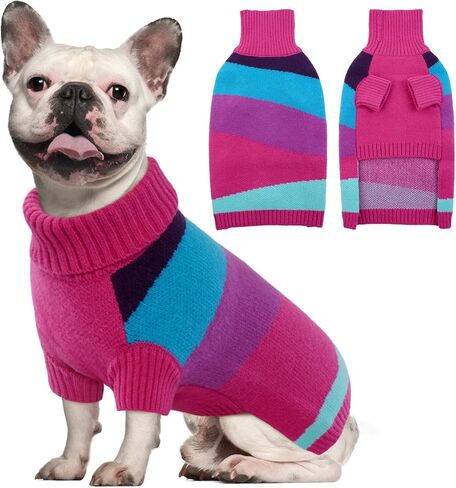 Dog Sweater, Dog Sweaters for Large Dogs, Turtleneck Fall Dog Christmas Sweater, Pullover Warm Dog Sweater, Thanksgiving Pet Sweatshirt Outfit Knitwear for Labrador, Golden Retriever XL in Kuwait