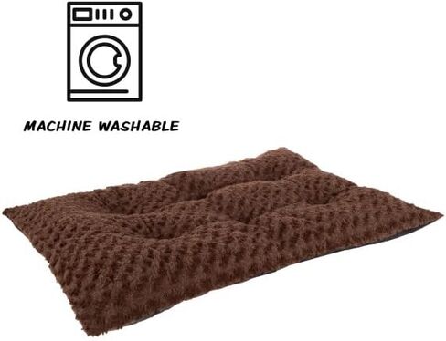 سرير الحيوانات الأليفة ذو الوسادة الفخمة من بيت ميكر، مقاس كبير، لون بني داكن in Kuwait