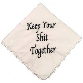 Keep Your Shit Together Wedding Handkerchief - Bridesmaid Keepsake, Something Blue, Bridal Keepsake (Black)