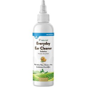 NaturVet محلول منظف الأذن اليومي برائحة البطيخ والخيار للكلاب والقطط، 8 أونصة