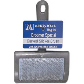 Millers Forge Stainless Steel Pins Universal Curved Pet Slicker Brush with Plastic Handle, Regular - MF120 13,Black