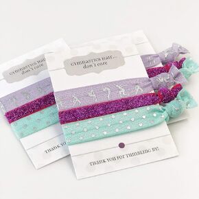 Gymnastics Party Favors, Hair Ties Bracelets, Gymnastic Meet, Gymnast Gift for Girls (5 Pack)