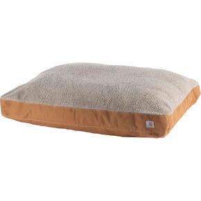 Carhartt Durable Canvas Pet Bed, Water Resistant Firm Duck Dog Bed, Deep Wine (Sherpa Top), Medium