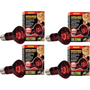 Exo Terra Heat-Glo Infrared Spot Lamp, 50-Watt/120-Volt (4 Pack)