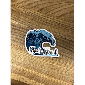 RHODE ISLAND Wave 3" vinyl sticker for laptop, notebook, smooth surfaces, cars, tumblers,
