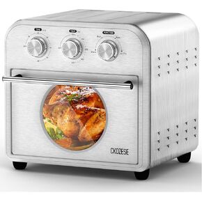 Small Air Fryer Toaster Oven, 14QT Air Fryers Ovens, 4-In-1 Toaster Convection Oven, Smart Toaster Air Fryer Combo, Countertop Oven Toaster With Warm, Broil, Bake, Brushed Stainless Steel Finish