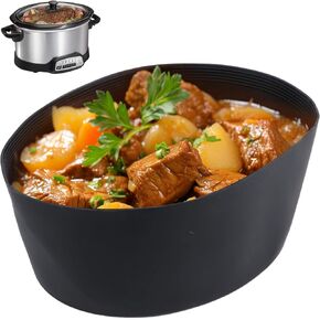 بطانات الطبخ البطيء من السيليكون، بطانة وعاء الفخار قابلة لإعادة الاستخدام لطباخات الطبخ البطيئة البيضاوية 7-8QT، بطانات الطبخ البطيء من السيليكون بدرجة الطعام، بطانة وعاء الفخار المقاوم للتسرب، آمنة للاستخدام في غسالة الأطباق in Kuwait