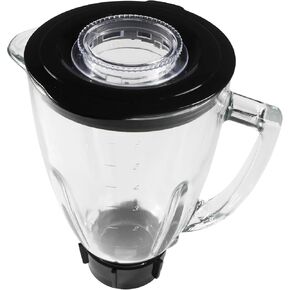 HQRP Glass Jar Set Replacement Compatible with Oster Osterizer Blender, 004954-011-090 014709-156-000 004902-003-NP0 084036000000 124461, 1.25L Pitcher, 0.33 Gallon Capacity, Round