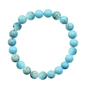 10mm Turquoise Beaded Bracelet for Men - Strength and Protection - High Quality Stretch Turquoise Gemstone Beads Mens Bracelet Size Large - Made in USA