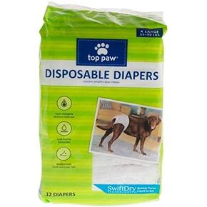 Top Paw Disposable Dog Diapers - 12 Pack (X Large)