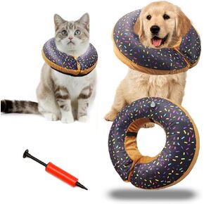Inflatable Dog Cone Collar,Dog Donut Collar for Large Medium Small Dogs,Adjustable Protective Neck Donut for Dogs Cats,E Donut Collar Recovery Dog Cone Alternative After Surgery