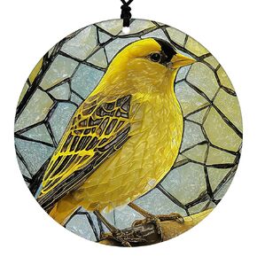 Owl Christmas Ornament - Faux Stained Glass Embossed Design Effect - 2024 Acrylic Disc Decoration For Tree - Unique Bird Gifts and Home Decor