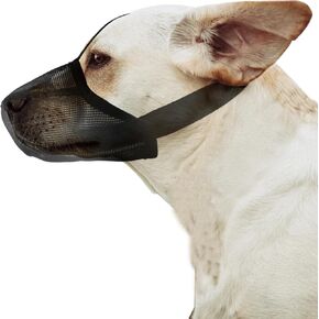 Soft Dog Muzzle, Adjustable Muzzle Guard for Dogs Drinkable Mesh Muzzle for Small Dogs Medium Sized Dog Large Dog, Dog Muzzle to Stop Chewing Biting Barking (Black, M) in Saudi Arabia