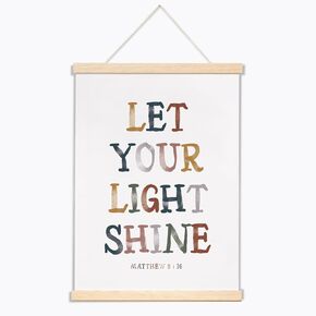 Let Your Light Shine Wall Hanging, Inspirational Wall Art Poster, Boho Classroom Decor, Positive Motivational Wall Decor, Nursery Wall Art, Education Banner, Kids Room Wall Banner