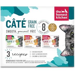 The Honest Kitchen Câté™ مجموعة متنوعة من أطعمة القطط الرطبة الخالية من الحبوب - 2.8 أونصة (عبوة من 8 قطع) in Kuwait