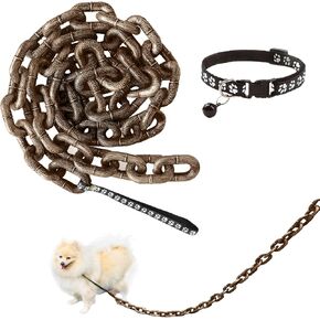 1pcs Interesting Dog Chain,Fake Big Dog Chain Leash,Dog Toy,Made of Plastic Material Imitating Iron Chain,Only for Use by Small Dogs,Cats,and Puppies.Interesting Dog Chain:Jiwa Teddy Poodle (Argent)