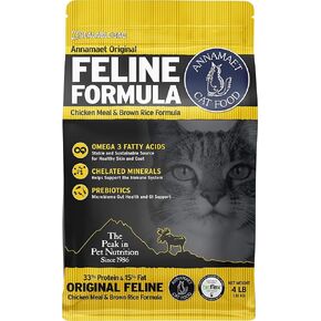 Annamaet Original Feline Formula Dry Cat Food, (Chicken & Brown Rice), 4-lb Bag