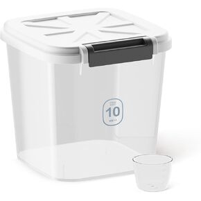 10Lbs/5kg/5.3qt Airtight Dog food storage container with lids,Dog Treat Container With Measuring cup,Dry Pet Food storage bin for Dogs,Cats,and Birds