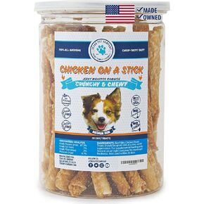 Texas Pet Company Chicken On A Stick Crunchy & Chewy Chicken Jerky Wrapped Rawhides for Dogs, Made in USA 2 in 1 Dog Treats for Small Dogs to Medium Dogs, Medium 35 Ct