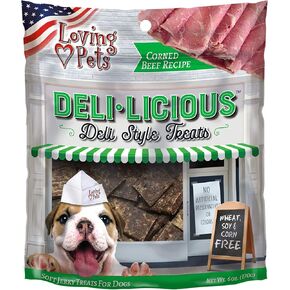 Loving Pets Deli-Licious Corned Beef Recipe Soft Jerky Dog Treats (6 oz)