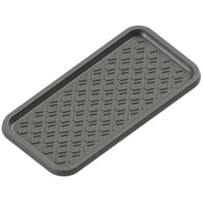 Sun Dolphin Boot Tray for Entryway Indoor, Heavy Duty Plastic Shoe Tray, 30x15 Inches Water Resistant Shoe Mat Tray for Indoor & Outdoor Use, Multipurpose Boot Mat Tray for All Seasons (Black, Medium)