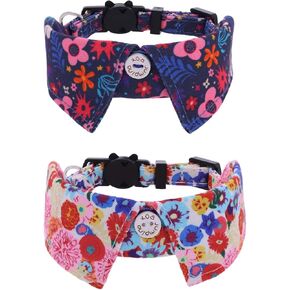 Campsis 2 Pack Breakaway Cat Collars Furit Pattern Cat Collar Safety Adjustable Flower Kitten Collar with Removable for Boy Cats and Girl Cats (Fruits pattern)