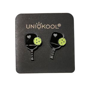 Pickleball Earrings, Handcrafted Studs (LIGHT BLUE)