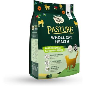Wishbone Pasture New Zealand Lamb, Gluten Free, Grain Free Dry Cat Food, Premium Lamb Recipe Cat Food for Overall Pet Health - 4 lb