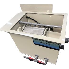 Automatic Drum Filter ,Advanced Pond Filtration Technology, Automatic Backwashing,Fish Pond，Garden Pond，Natural Pool,Canister Filter for Aquariums up to 4000 GPH，316L stainless steel 200 mesh sieve
