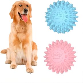 2 Pcs-Spiky Dog Ball | Aggressive Chewer & Spiky Fetch Toy, Indestructible Dental Chews, TPR Material