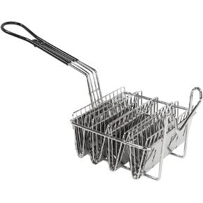 SOTECH Tortilla Fry Basket Kitchen Fried Cooking Taco French Fries Basket for Deep Fat Fryer Squarec Basket Stainless Steel (4 Grid)