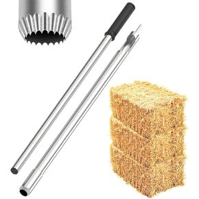 2024 Upgraded Hay Probe Bale Sampler Kit 24" for EZ Drill Hay Core Center Sample Temperature Moisture Testing, Probe Sampling Tester for Hay Livestock Feeding