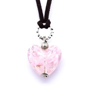 Authentic Murano Glass Heart Pendant Handmade in Italy Jewelry Hand Blown Glass