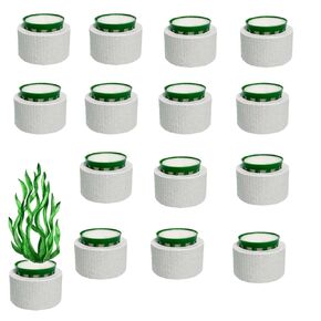 15pack Aquatic Plants Fixed Ring Set Green Aquatic Plants Fixed Rings Anti-Floating Ceramic Aquarium Plant Rings Aquarium Decoration Fish Tank Accessories