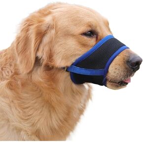 Dog Muzzle，Breathable Mouth Cover with Adjustable Hook and Loop for Panting Air Mesh Breathable Muzzle for Medium Large Sized Dogs to Anti & Prevent Biting Barking Chewing (XL（Snout Girth：7.8“-9.4"）)