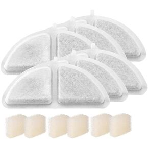 Veken 6 Pack Replacement Filters & 6 Pack Pre-Filter Sponges Set for 3L Wireless Cat Fountain PFC7V101, Veken Filters for Cat Water Fountain, Veken Water Fountain Filter, PFC7V103