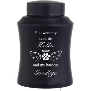 6 Inches Pet Urn for Ashes, Dog Urn for Ashes Cat Urn Memorial Urn for Dogs or Cats Paw Print Keepsake Urn for Pet Laser Engraving with Meaningful Words-You are My fovorite