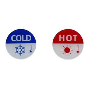Hot and Cold Signs Self-adhesive Acrylic Cold and Hot Stickers 1 Pair/2 Pack Acrylic Label Signs for Faucets Sinks Child-friendly Hot and Cold Signs (1 pair round)