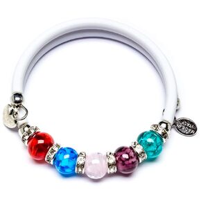 Original Murano Glass Bracelet Handmade In Italy Memory Wire Lampwork Beads Cuff Black Hand Blown Glass