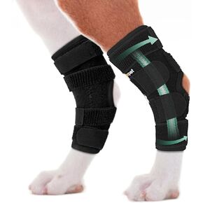 Dog Leg Brace for Hind Hock Joint, Rear Ankle Compression Wrap with Metal Strips Strong Support for Torn ACL & CCL, Prevents from Injury and Sprain, Helps with Wounds Care and Arthritis (S)