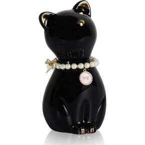 Cat Urns for Ashes,Elegant Cat Cremation Urns Cremation Keepsake,Cat Memorial Urn for Remembering Pets Ceramics Ashes Funeral Urn Personalized with Cat Necklace