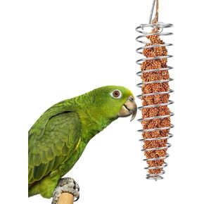 Hypeety Budgie Bird Toy Skewer Fruit Spear Hanging Holder for Budgie Parakeet Cockatiel Conure African Grey Cockatoo Macaw Cage Food Basket Tool