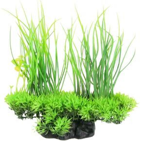 CNZ Aquarium Decor Fish Tank Decoration Ornament Artificial Plastic Plant Green (8.3-inch Green)