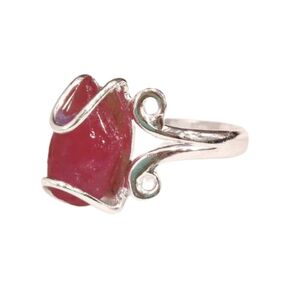 AAA Natural Ruby Ring, Rough Ruby Gemstone Ring, July Birthstone, Hippie Wire Ring, 925 Sterling Silver, Womens Ring, Christmas, Thanksgiving, Handmade, Statement Jewelry, Raw Gemstone Jewelry (6)